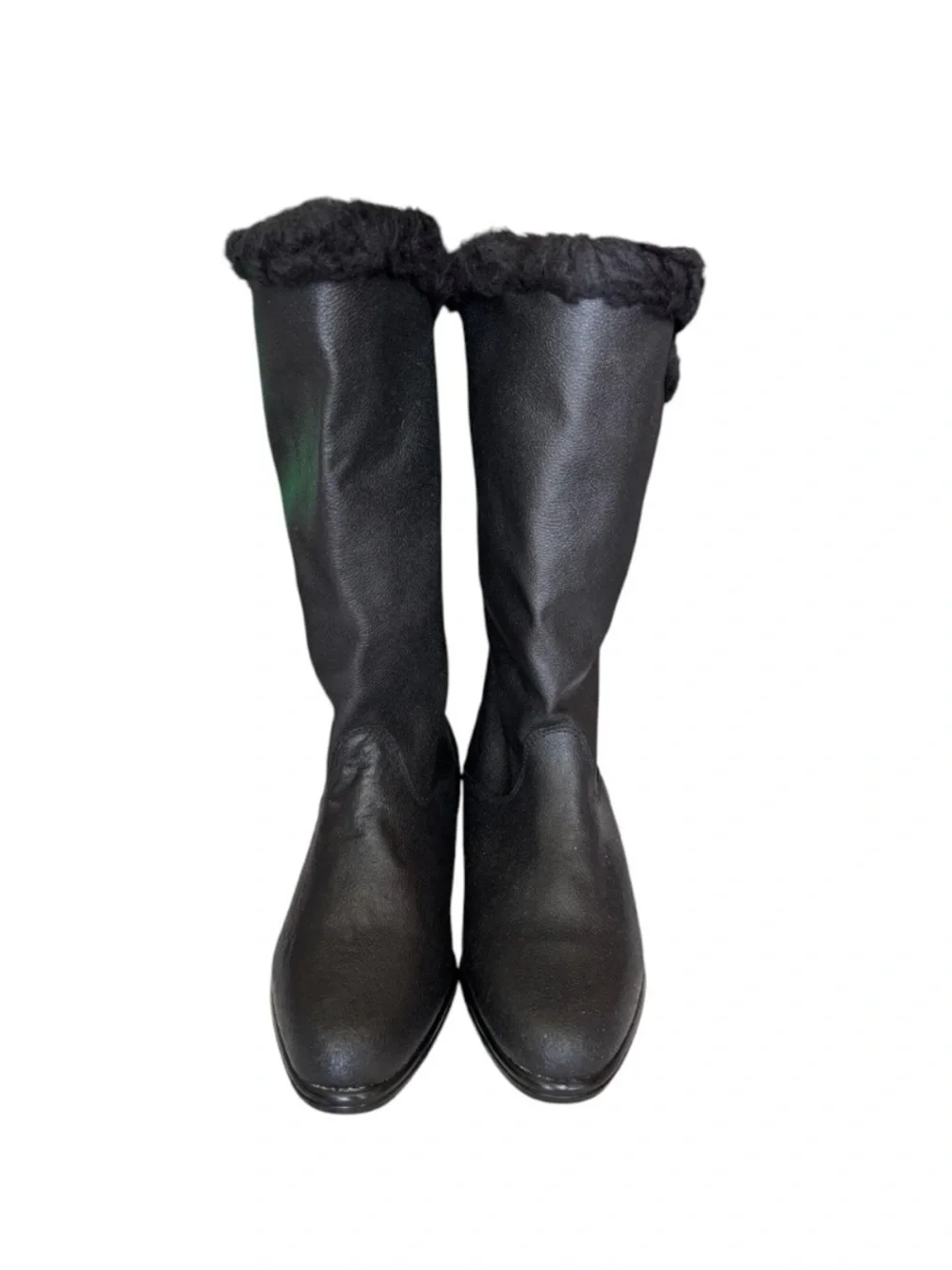 Genuine Leather Boots with Full Faux Fur Lining. Size 38 (US 7)